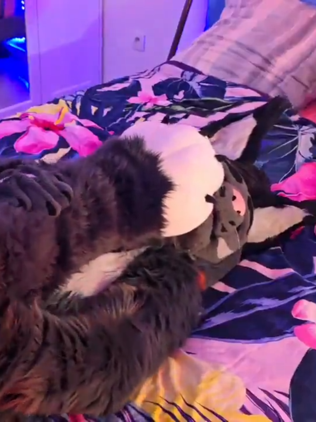 The orc dog lies on the bed and hugs the other orc's feet, which are stepped on and licked by the orcs while playing games.宠物狗兽人躺在床上抱着其他兽人的脚被踩狂舔玩游戏#clothes #cat #satisfyingvideo #toy #funny #cute #ornaments #dog #creative #pet #foryourpage #fyp #tiktok #tiktokmademebuyit #viral #laugh #gamermac #teamwork #skibidi #furrytiktok