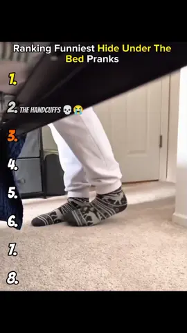 Ranking Funniest Hide Under The Bed Pranks 🤣 #pranks #rankingmoments #ranking #top5 #funnyvideos 