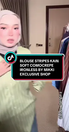 BLOUSE STRIPES KAIN SOFT COMOCREPE IRONLESS BY MIKKI EXCLUSIVE SHOP 💕💕💕 #bajumurah #blouse #blousestripe #blouseplussize #mikkiexclusiveshop 