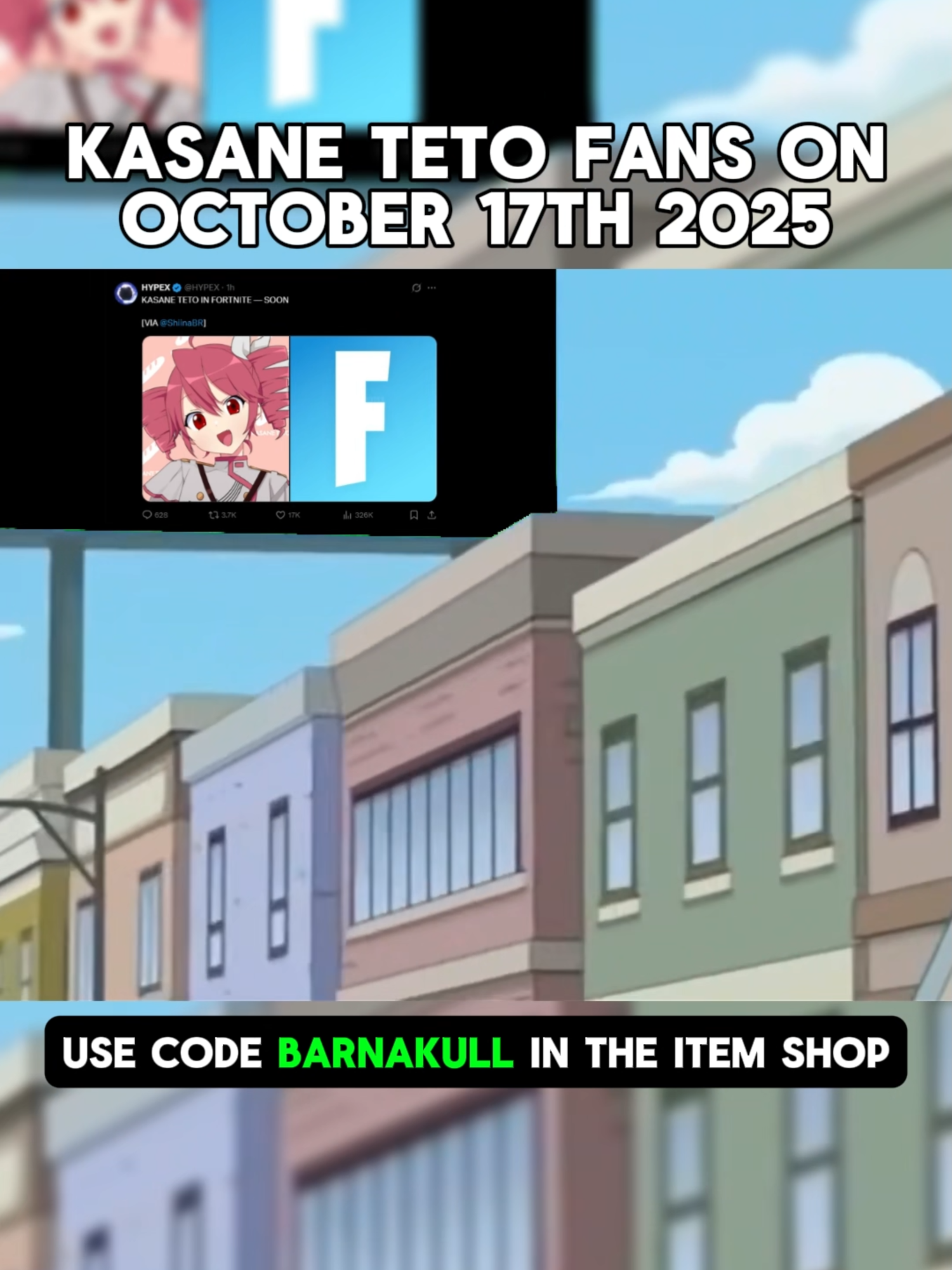 USE MY CREATOR CODE WHEN YOU BUY HER!!! #teto #kasaneteto #kasanetetofortnite #tetofortnite #vocaloid