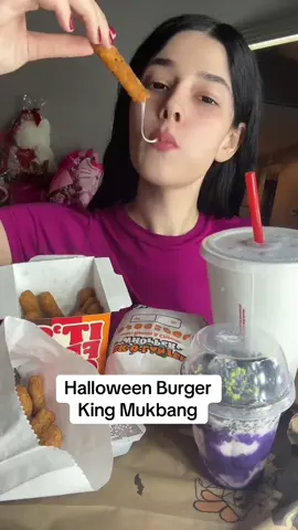 Halloween Burger King Mukbang #fyp #burgerking #eating #mukbang 