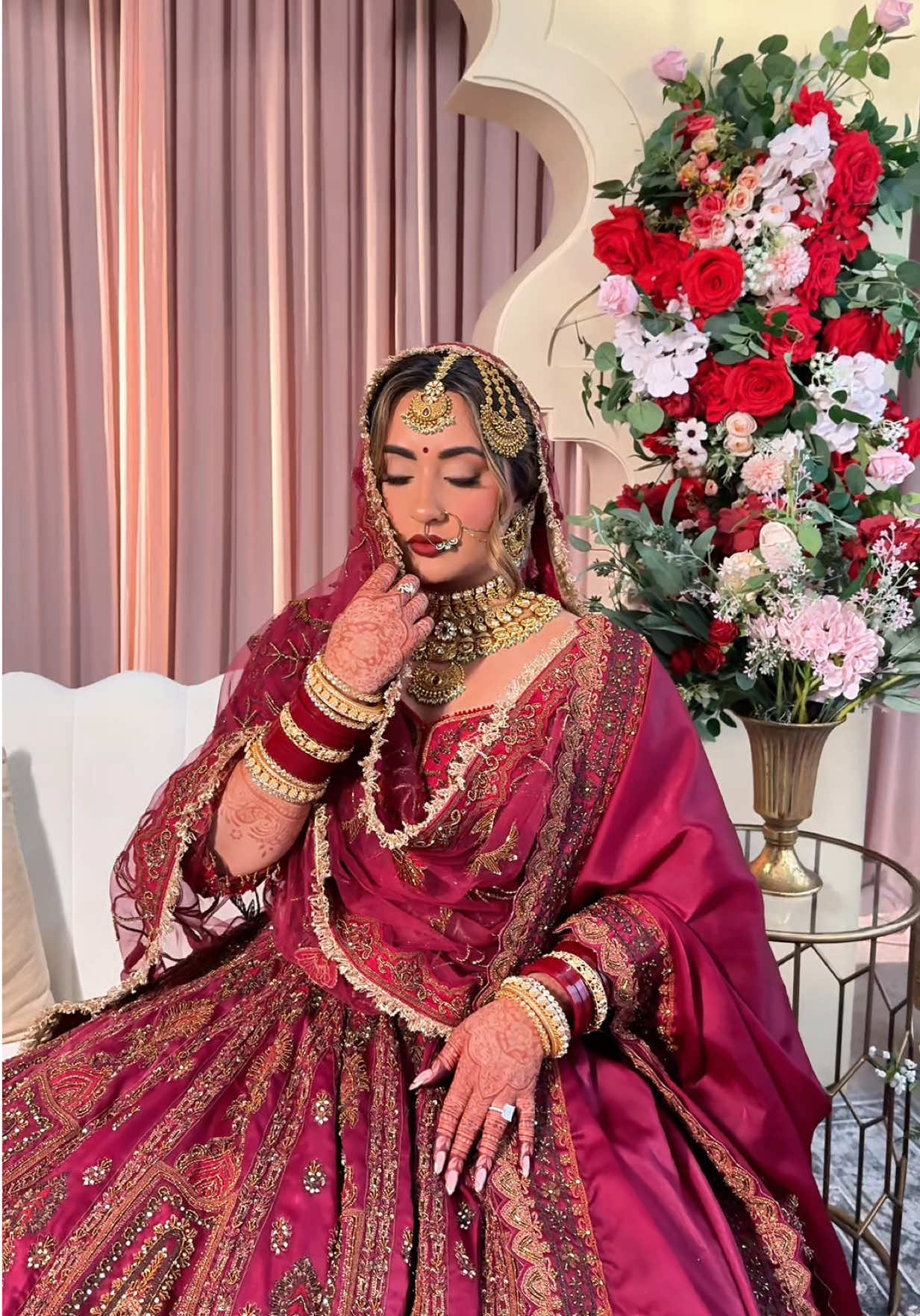 My stunning bride Jasleen #anandkaraj #fypシ #mua #punjabi #calimua 