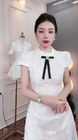 G61 Váy ren xoè dài tiểu thư kèm tag cổ #vayrentieuthu #vayren #vayrendangdai #vayxinh #xuhuong 