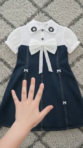 Sheila Dress Jeans Lengan Brokat Anak Perempuan 3-8 Tahun Dress Jeans Terbaru Kekinian #dress #dressanak #dresskekinian #fashion  #fypppp