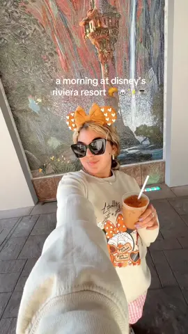 cutest lil morning stroll and coffee run at disney’s riviera resort ! ☕️🐭✨ the le petit cafe is so cute and has the best coffee drinks at disney! I got the pumpkin chai and it was like fall in a cup 🎃🫶🏼✨ #disney #disneyaesthetic #disneycoffee #disneysrivieraresort #rivieraresortdisney 