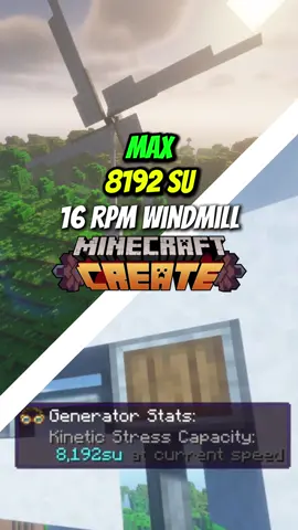 MAX 16 RPM WINDMILL #Minecraft #createmod 