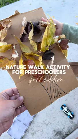 This one was so simple but my kids loved it! We collected the leaves in our bags first to keep the walk going smoothly and then when we got home we created our cute trees! The best part is we can use them again and again. It would make a great addition to a homeschool lesson about autumn and leaves! Be sure to follow along for more toddler + preschool activities and crafts ✨