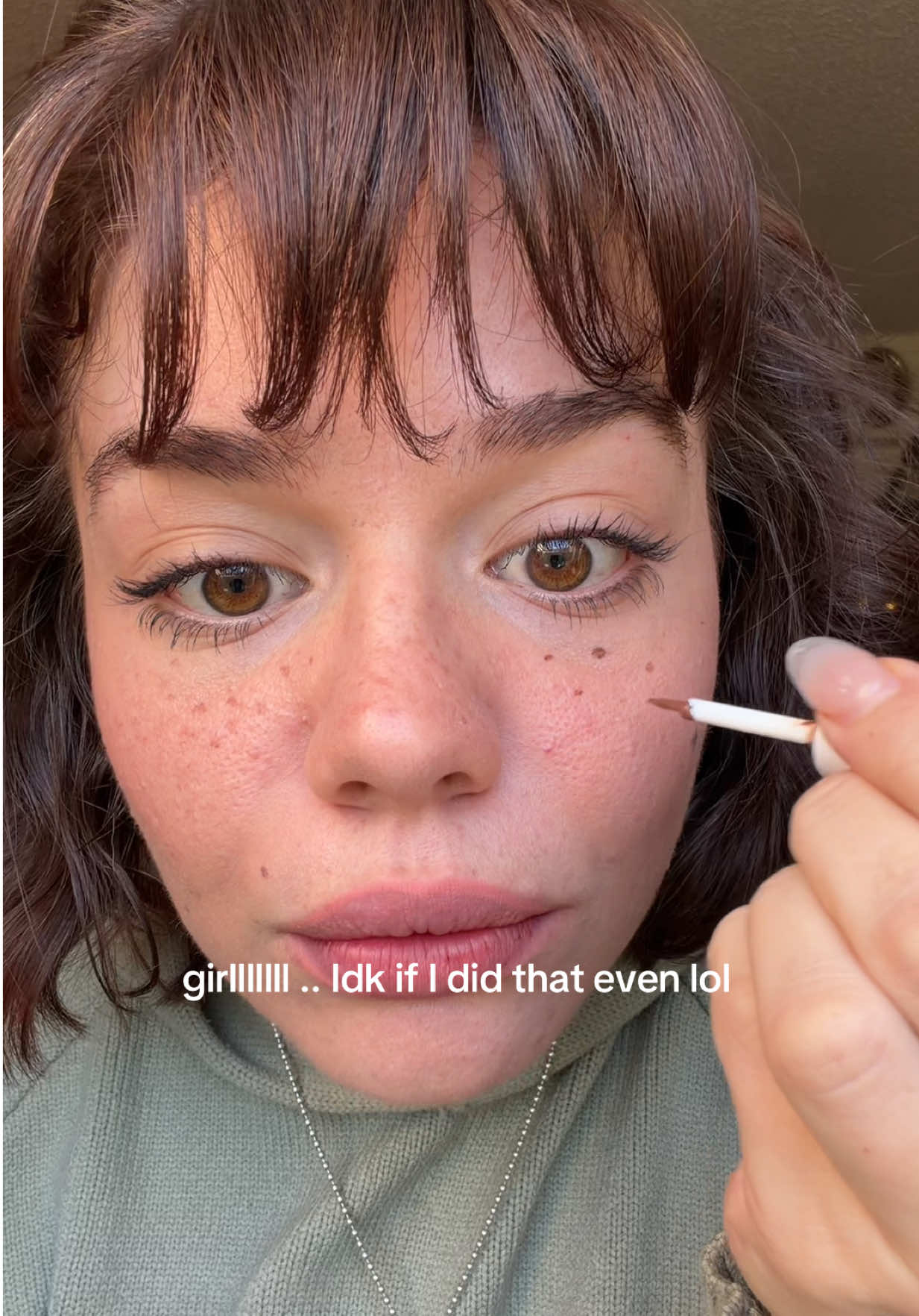 Feel .. like … the right … ugh. #fauxfreckles #makeuptricks #goodtry #imjustagirl #freckle  