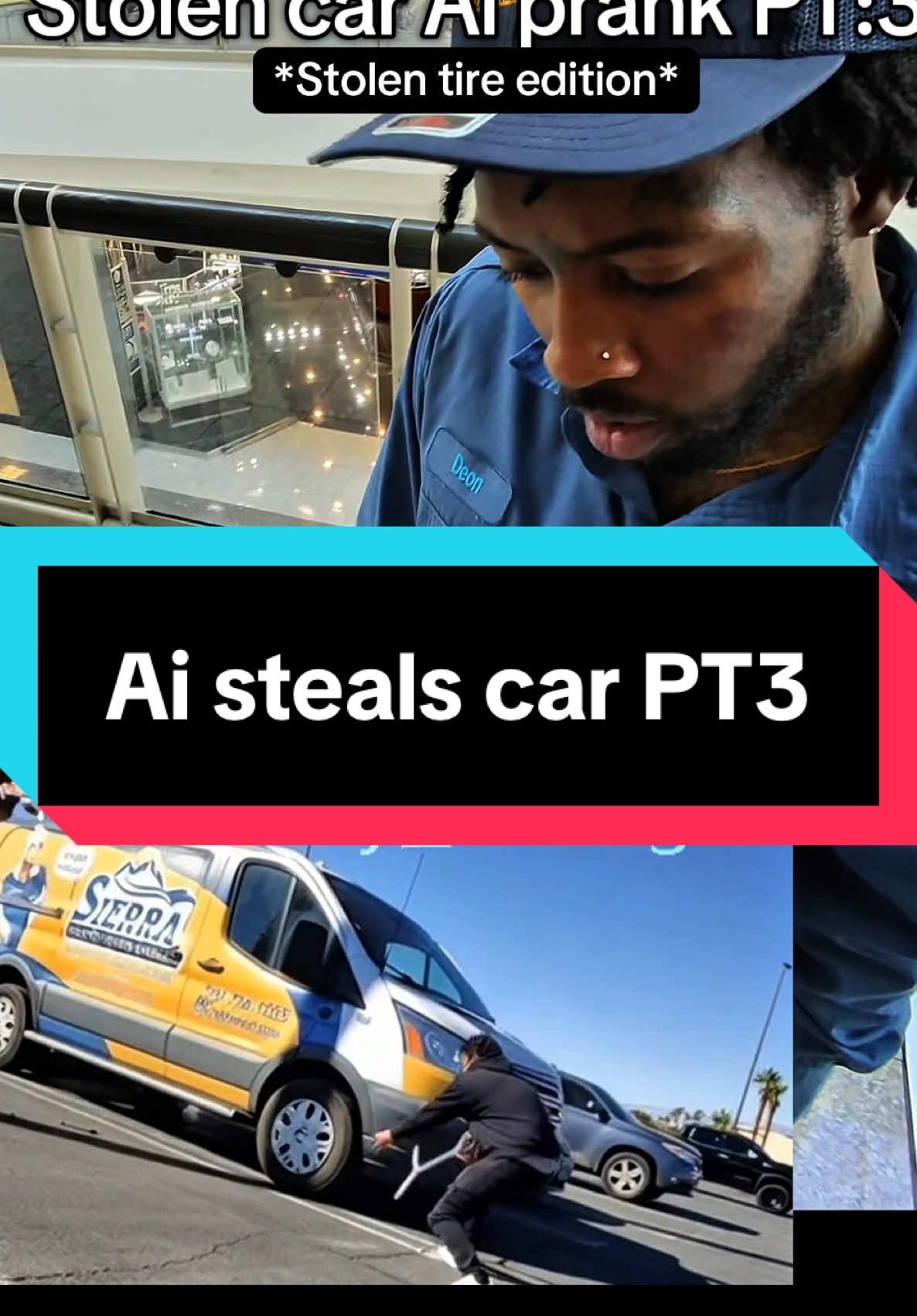 Ai prank | Stolen car Pt:3 | Stolen tire edition #ai #fyp #prank #funnyvideos 