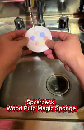 5pcs/pack Wood Pulp Magic Sponge #magicsponge #dishwashingcleaning #tipidfindsph #budolfindsph 
