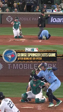 Springer limps off field after being hit in the knee cap 😬 #MLB #BlueJays #Injury #ALCS