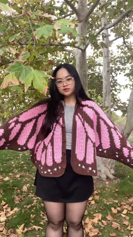 Introducing the crochet monarch butterfly cardigan/sweater 💗 pattern & tutorial combo is available on my website now                     This concept is inspired by @Mochipan  #crochetcardigan #crochetsweater #wings #butterfly #crochetideas