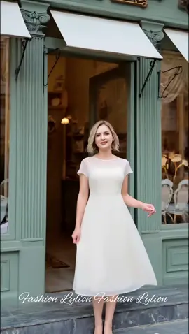 Váy cổ thuyền dáng xòe #thoitrangnu #vaycothuyen #vaydangxoe #fashionlylion  #vaydep 