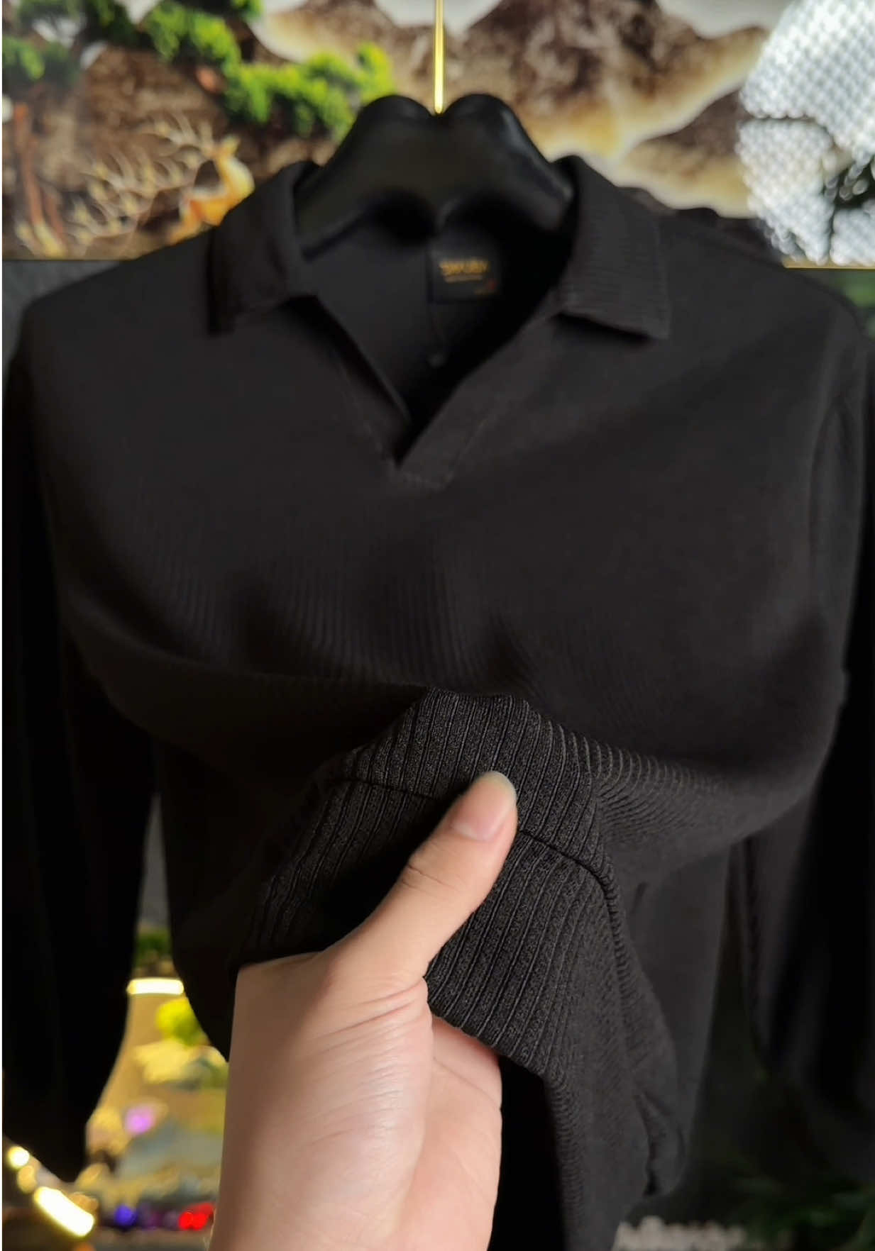 Áo thun tăm cổ V trụ DAVUBA dài tay form rộng #aothuntam #aothunnam #thoitrangnam #xuhuong 