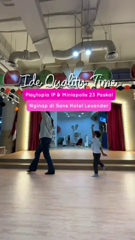 Ide Quality Time Bareng si Kecil. Kalau aku lebih suka bawa dia ke playground. Karena banyak permainan yang dapat mengasah motoriknya dan juga belajar sosialisasi. Selama di Bandung aku menginap di Sans Hotel Alexander kebetulan ada pkayground yang deket situ. Pertama ada Playtopia di IP dan yang kedua Miniapolis di 23 paskal jadi ambil yang deket deket penginapan aja. Aku bookingnya via RedDoorz karena prosesnya cepat dan mudah. Jangan lupa juga tambahin kode promo YUKNGINEP biar dapet discount tambahan. #RedTRavelers #BerkeSANS 