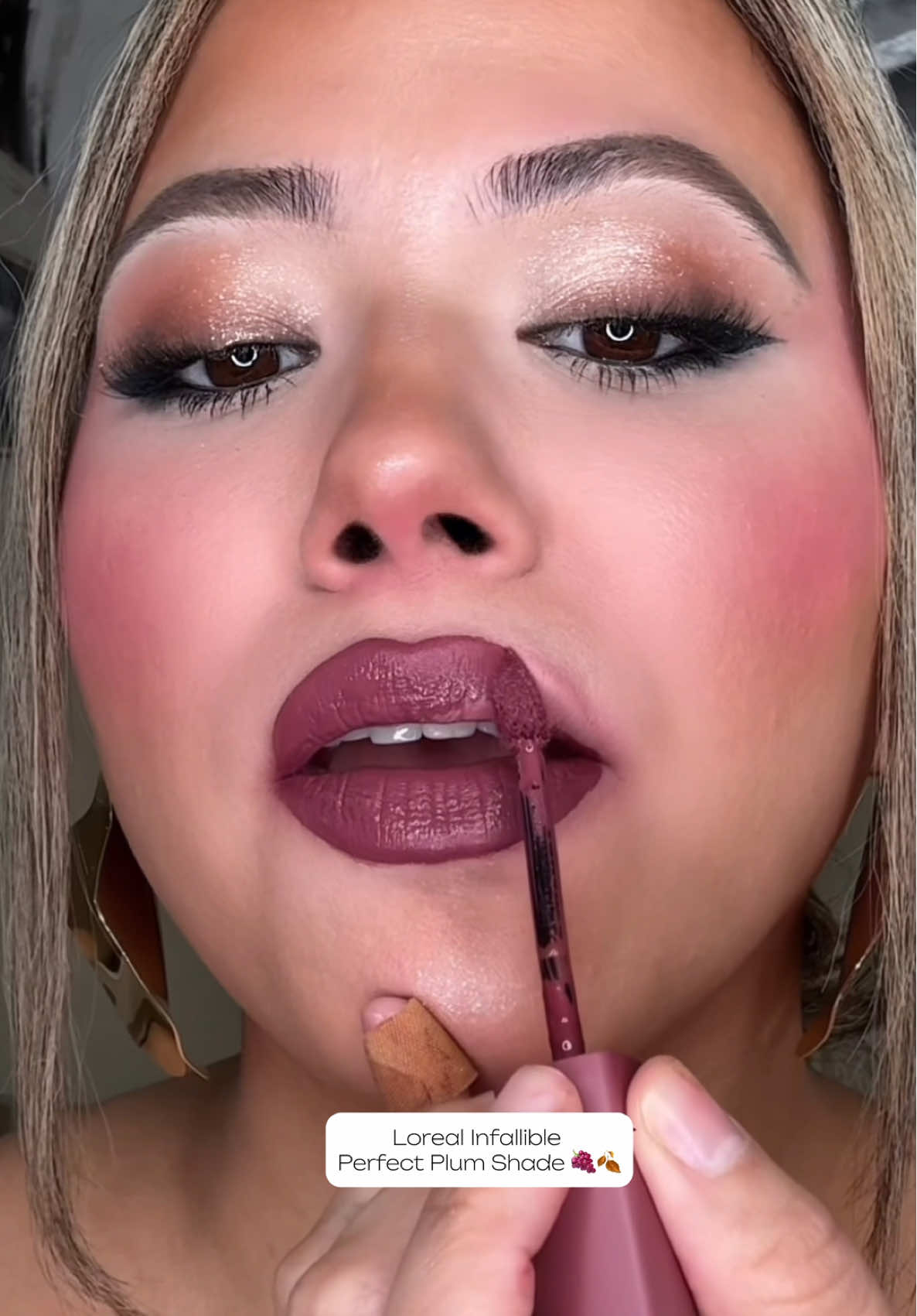 @loréal paris usa Perfect Plum drugstore Lip Shade ✨🍇 “first  move