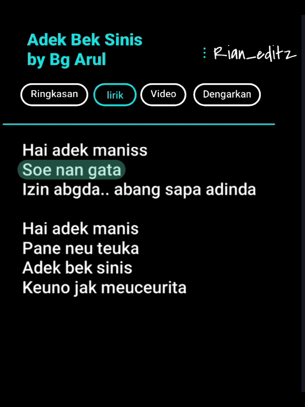 Bagian:112 |Adek Bek Sinis🎧 #musik #lirikgoogle #liriklagu #adekbeksinis #fyp 