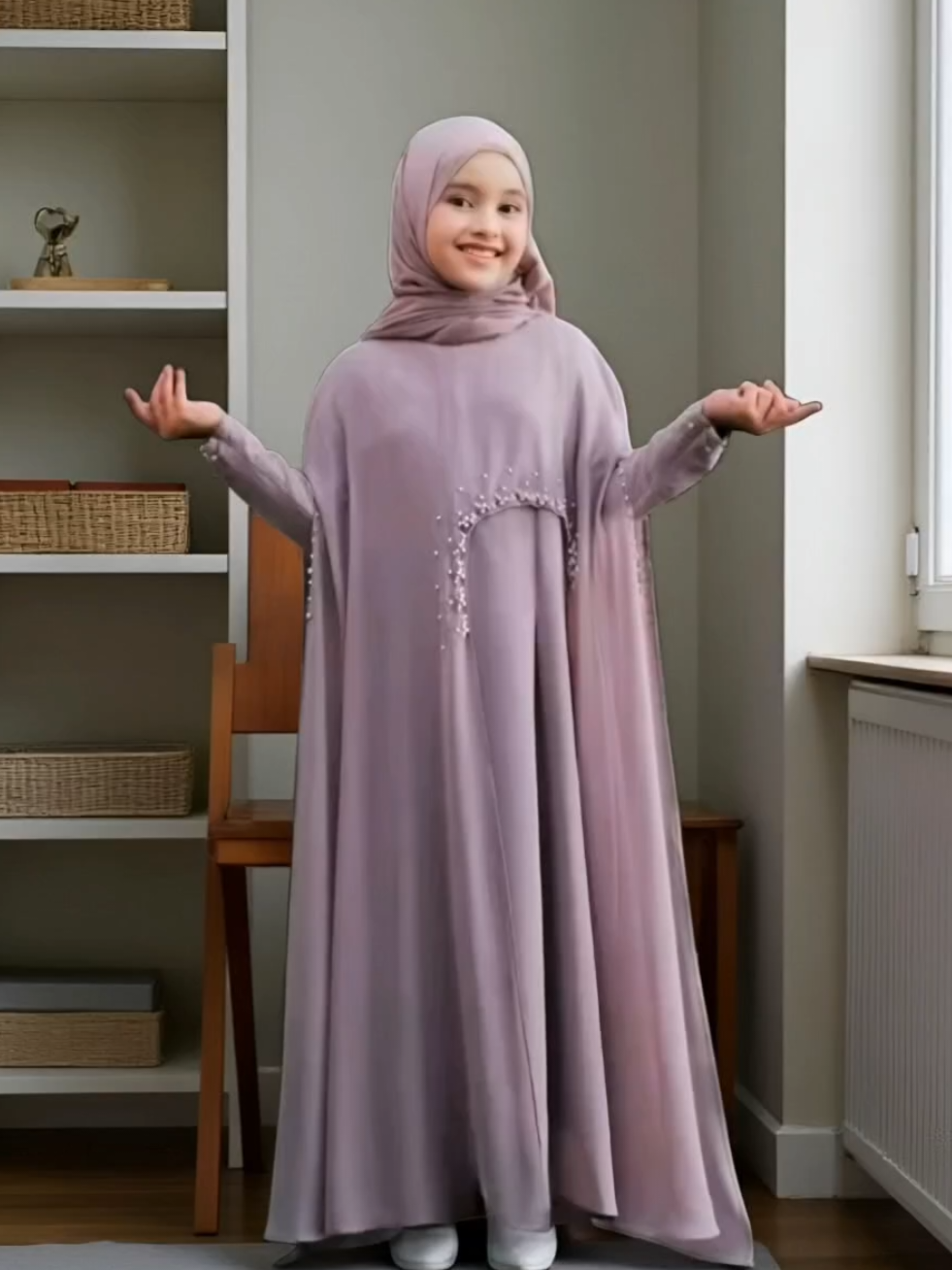 Gamis Anak Abaya Luna FREE PHASMINA UK M,L,XL,XXL usia 5-18 thn bahan Ceruty Babydoll / gamis abaya anak / gamis Syari #modalkontendoang #sipalingaffiliate #gajiansale #cuanmaksimal #DijaminCUAN 