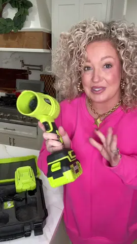 A handheld TURBO leaf blower that can be used for so many things around the house! #leafblower #yardwork #rechargeable #blower #giftforhim 