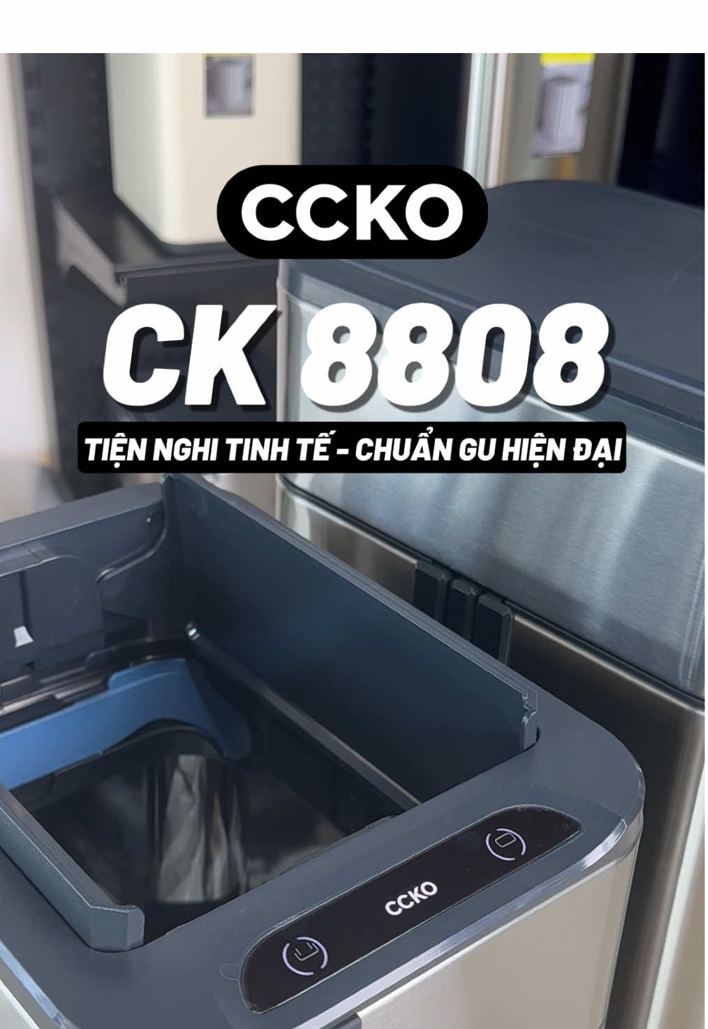Một chạm tinh tế, cảm biến thông minh tự động mở nắp, thùng rác thông minh CCKO CK8808 mang đến trải nghiệm tiện nghi hoàn hảo #ccko #thungracthongminh #thungraccambien #thungrac #fyp 