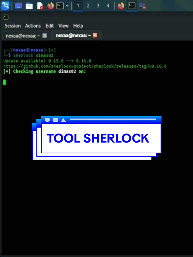 melacak jejak digital melalui username menggunakan tools Sherlock#informatika #redteam #cybersecurity #edukasi 