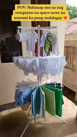 Mas mapapadali ang pagsasampay at isang bitbitan nalang 😁 #dryingrack #hanger #sampayan #foldable #spacesaver 