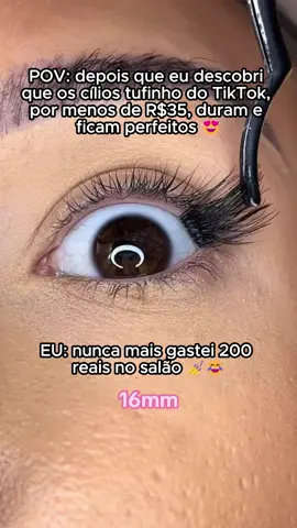 EU AMEI😍🤌 SIMPLESMENTE PERFEITOS! #cilios #extensaodecilios #ciliosemcasa #tiktokshop #ciliostufinho 