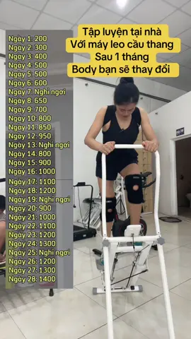 Thử thách 30 luyện tập cùng máy leo cầu thang gấp gọn tại nhà này bạn sẽ cảm thấy cơ thể bạn thay đổi hẳn ra #mayleocauthang #tapluyentainha #giamcan #thethao 
