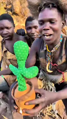 hadzabe bushwalkers Talking Cactus toy dancing😅#hadzabe #hadzabetribe#chaaba #chabaeating #chaba 