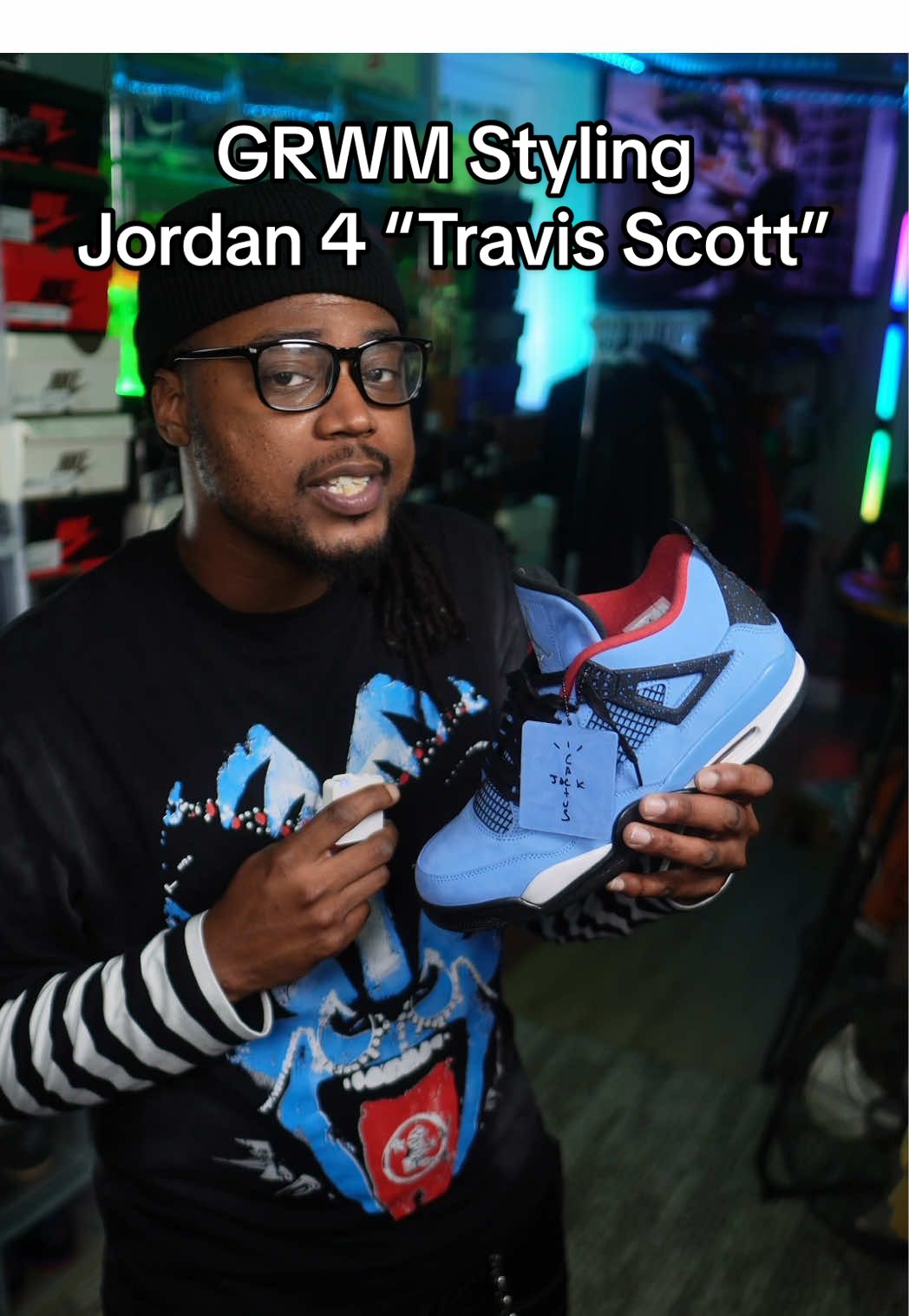 Day 44: GRWM Styling Air Jordan 4 “Travis Scott” 🔥 @FFF_Kicks 💕 #Jordan4 #TravisScott #Sneakers #Shoes #Sneakerhead 