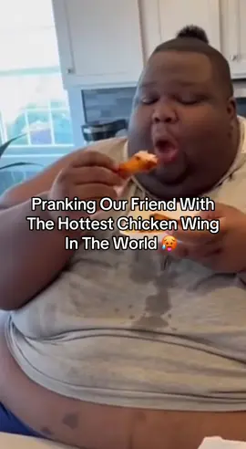 He Eats A Chicken Wing With The Hottest Hot Sauce In The World On It 🥵 #Foryou, #viral, #foryoupage, #tiktok, #trending