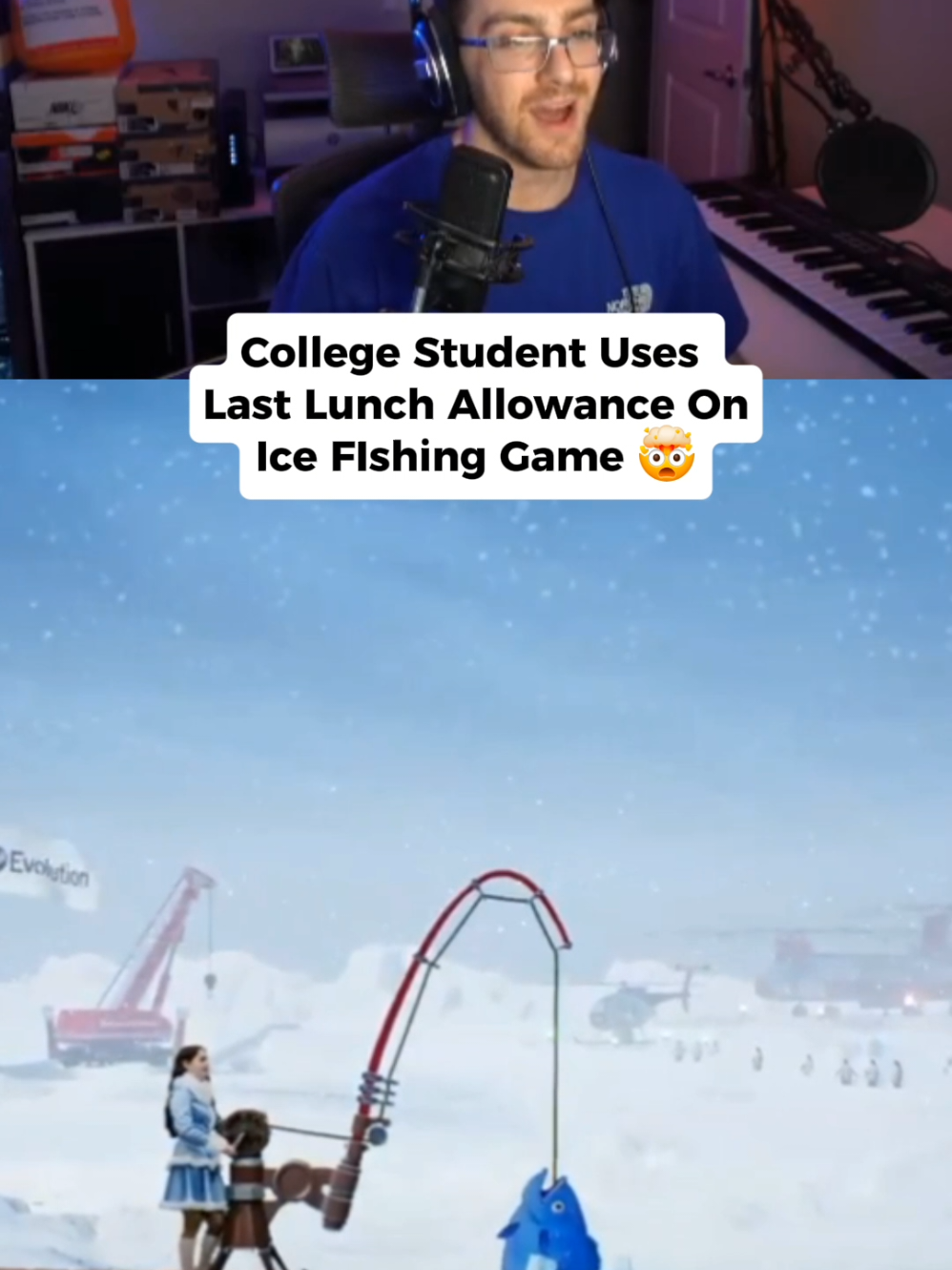 College Student Uses Last Lunch Allowance on Ice Fishing Game #kick 