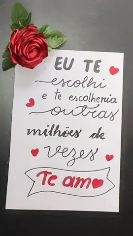 Eu te escolhi e te escolheria outras milhões de vezes te amo . . #reels #frase #mensagem #videodemensagem #escritaamao
