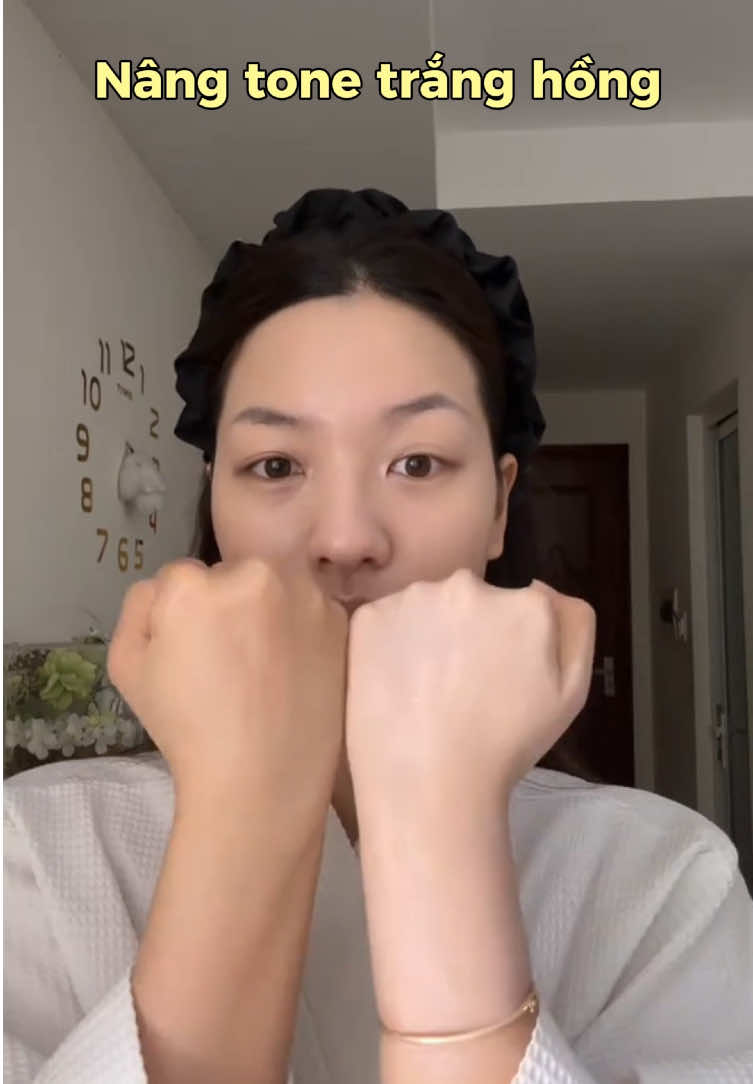 Nâng tone trắng hồng làn da siuu xinh siuu yêu #fyp #curealoe #reviewlamdep #kemchongnang #nangtone 