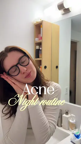 Evening routine (acne version)  #scincare#acneproneskin#adapalene#hairtok#kerastase 