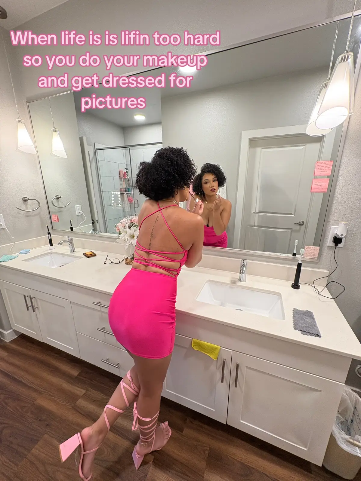 #girlything #pictureshoot #pinkdress #freewill #naturalhairtiktok 