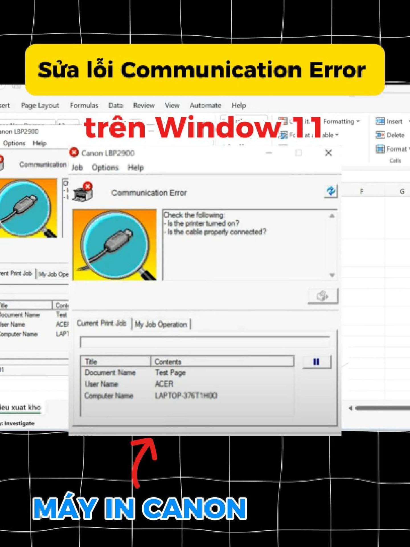 Máy in Canon 2900 bị lỗi Communication Error? Làm theo cách này là hết ngay 👉 #mayin #canon2900 #communicationerror #loimayin #suamaytinh #meocongnghe #twolfvn #twolf #windows11
