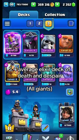 Deck of sadness and despair 😞  #clashroyale #fypシ゚viral #clash #fyp #tuff 