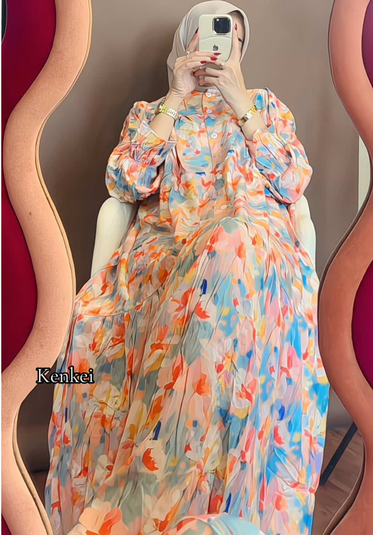 Rekomendasi gamis cantik 🩵🧡🩵🧡🩵 #gamis #gamiskekinian #gamiscantik #ootdhijabstyle 