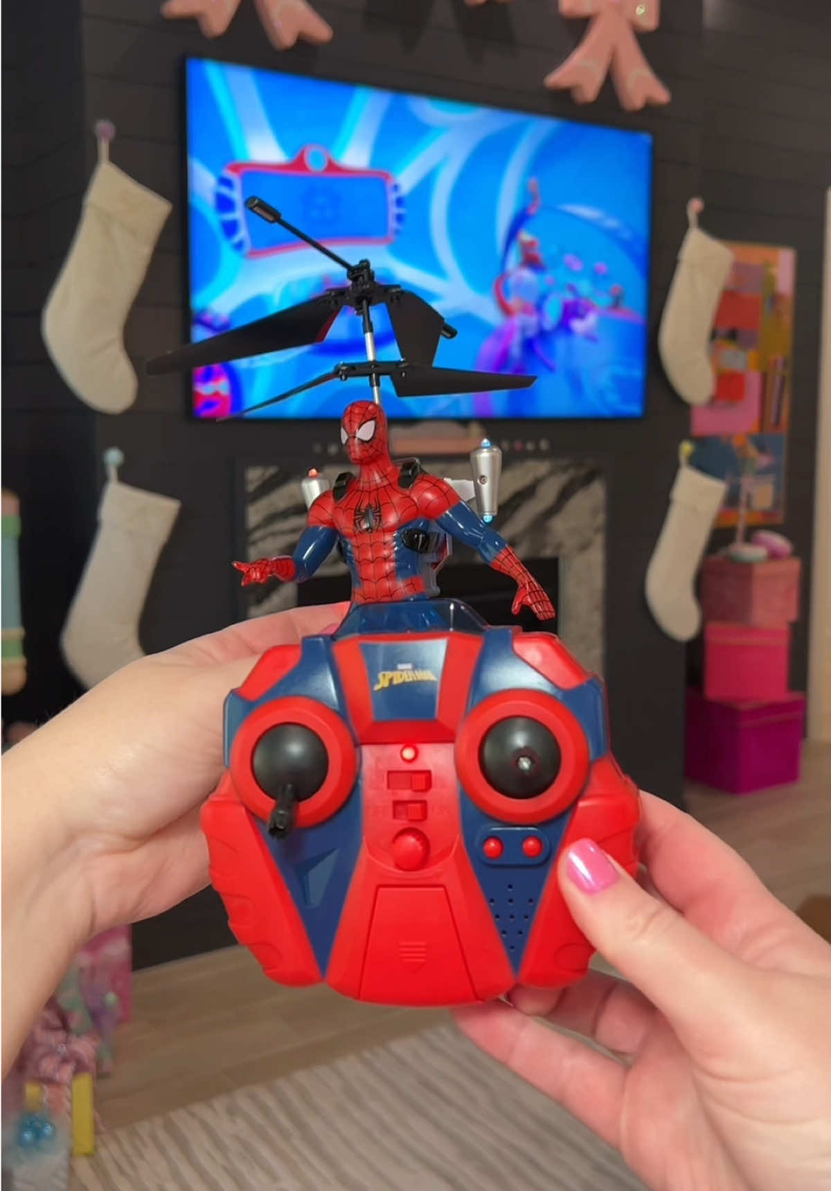 Chistmas gift idea for the Spiderman lover!💙✨ #spiderman #spidermantoys #kortneyandkarlee 