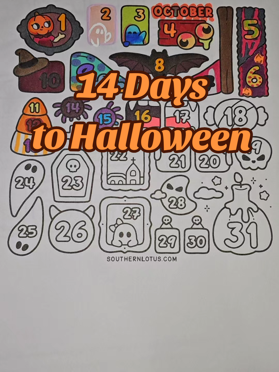 Day 17 🎃 #halloween #coloring #fyp #tiktok #ohuhumarkers 