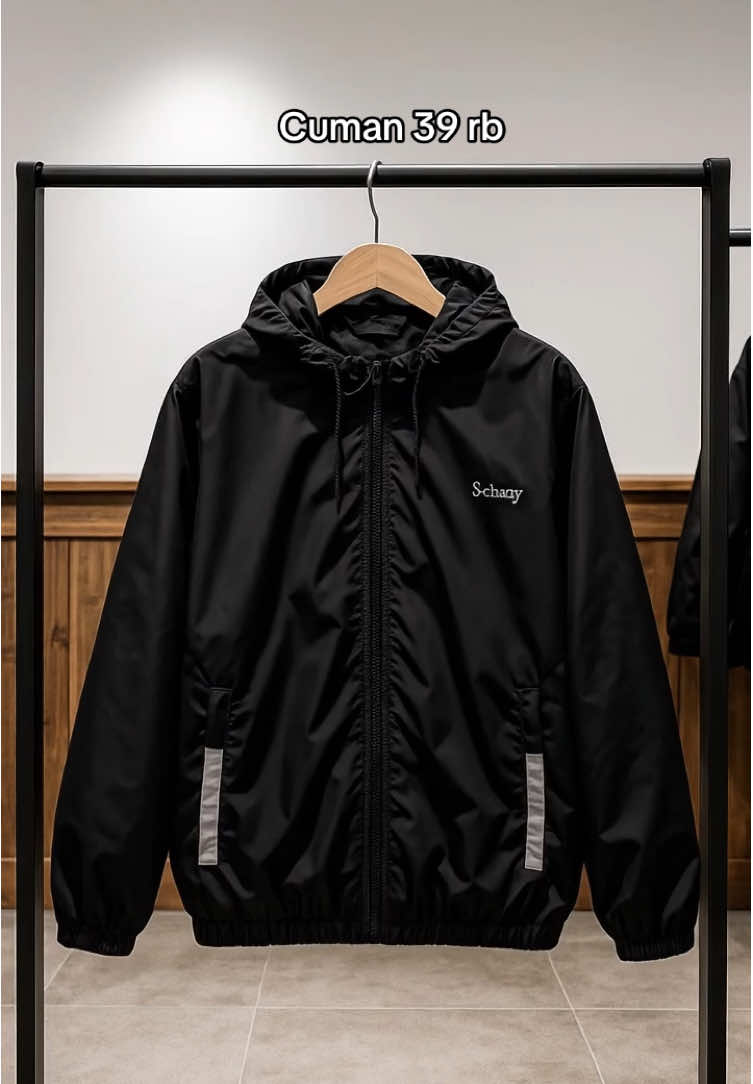 SCLASSY Jacket street Windbreakers pria wanita hitam nyaman lembut #jaketmurah #jaketparasut #windbreaker 