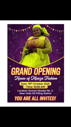 Double the fashion, double the fun! 🎉 Join us for the Grand Opening of our brand new House of Muaza Fashion on October 19th. See you on the runway (or at least, the entrance)
