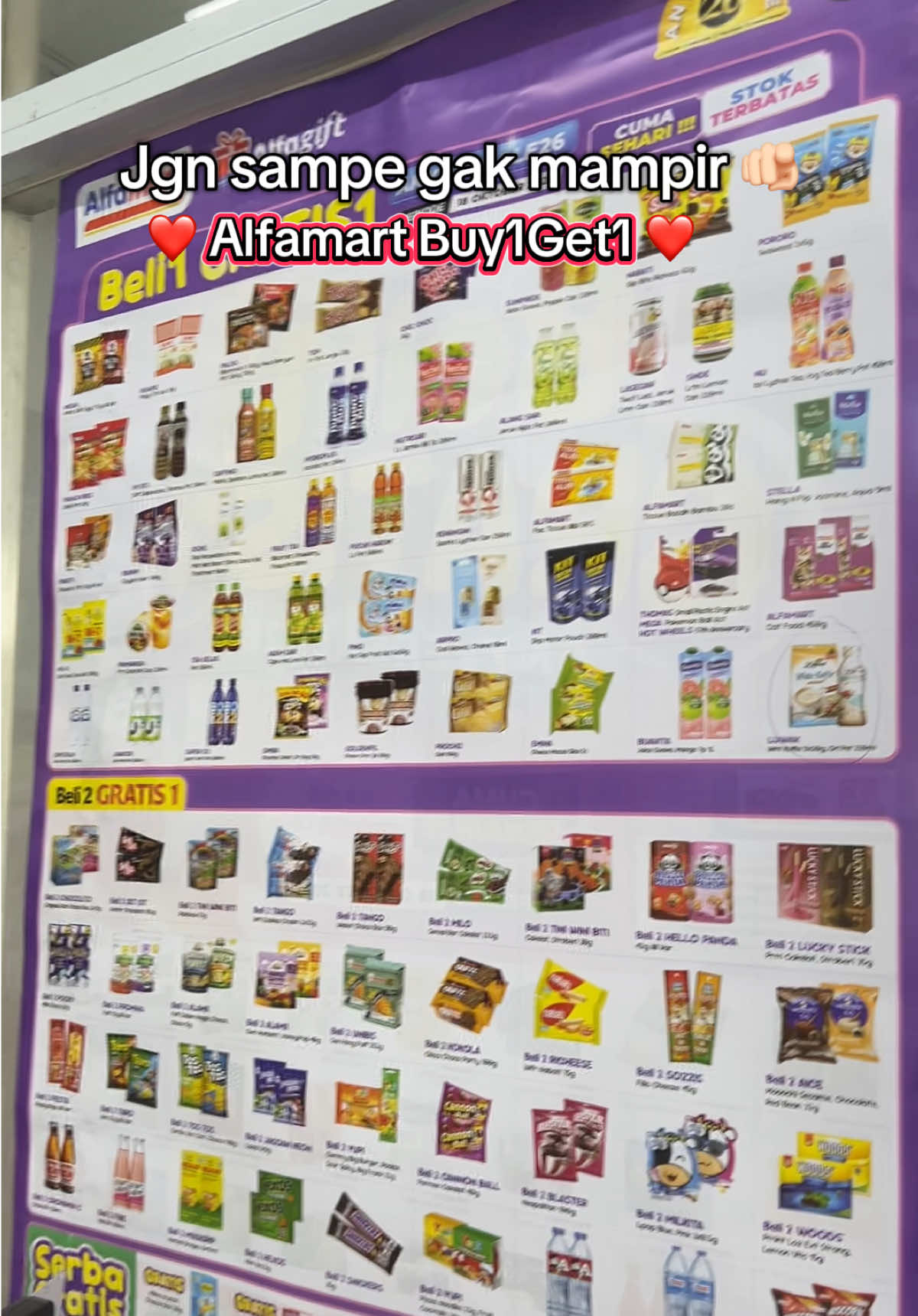 Alfamart buy1get1 lagi guys, jgn sampe gak mampir btw tp hanya product tertentu aja guys 😂🫶🏻 #promoalfamart #alfamarttiktok #alfagiftbebasongkir #fyp 
