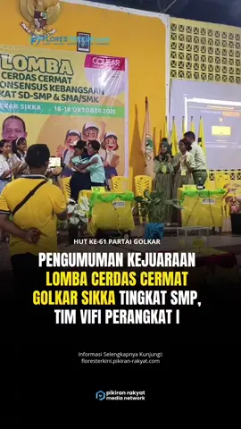 Tim dari SMPK Virgo Fidelis (ViFi) Maumere sukses meraih juara pertama dalam Lomba Cerdas Cermat Empat Konsensus Kebangsaan yang digelar Dewan Pimpinan Daerah (DPD) II Partai Golkar Kabupaten Sikka. Lomba berlangsung di Aula Sekretariat DPD II Partai Golkar Sikka pada Jumat, 17 Oktober 2025, dan diikuti oleh 28 sekolah tingkat Sekolah Menengah Pertama (SMP) se-Kabupaten Sikka. Selengkapnya di 👇 https://floresterkini.pikiran-rakyat.com/lokal/pr-279726066/persiapan-cuma-tiga-hari-tim-smpk-virgo-fidelis-sukses-taklukkan-27-lawan-di-lomba-cerdas-cermat-golkar-sikka
