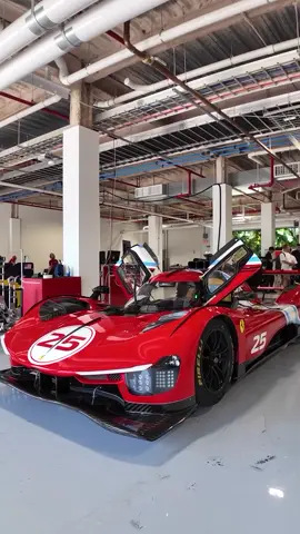The Ferrari 499P Modificata is getting ready to hit the track at the Miami International Autodrome during Ferrari Racing Days. #Ferrari #Ferrari499PModificata #FerrariRacingDays #499p @ferrari 