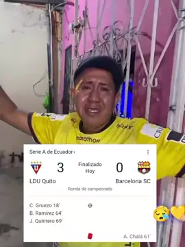 Cha madre!! 😪💛#lduvsbarcelona #ecuador🇪🇨 #ligaproecuador #videoviral #tristeza 