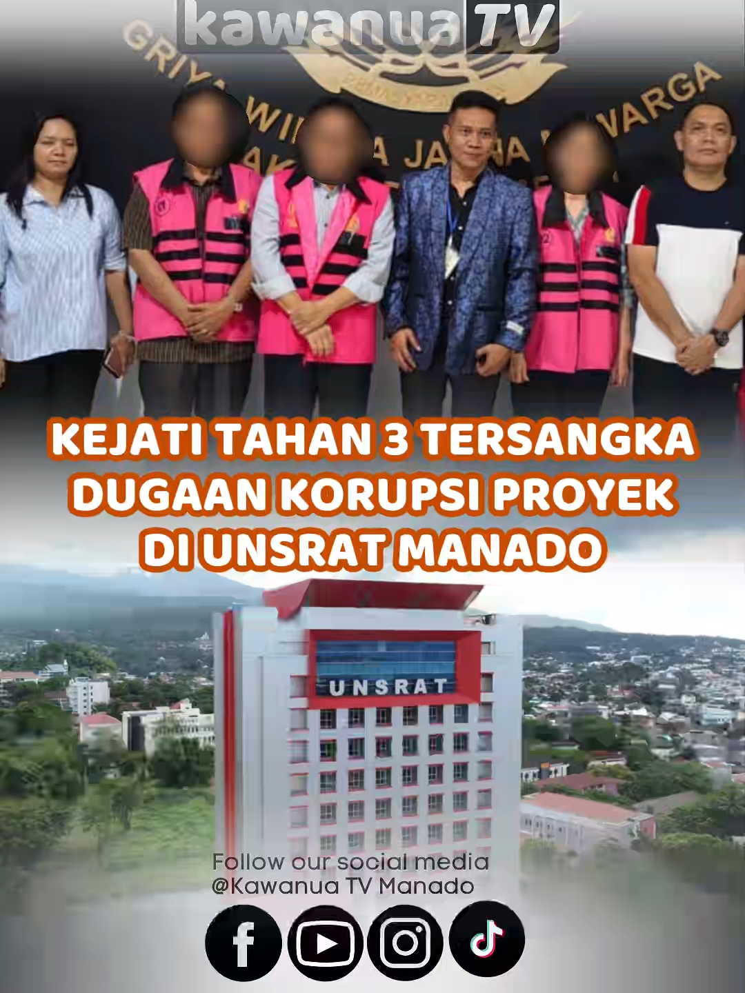 Kejati Sulut Tahan Mantan Rektor Unsrat Manado dan Dua Tersangka Lainnya Terkait Dugaan Korupsi