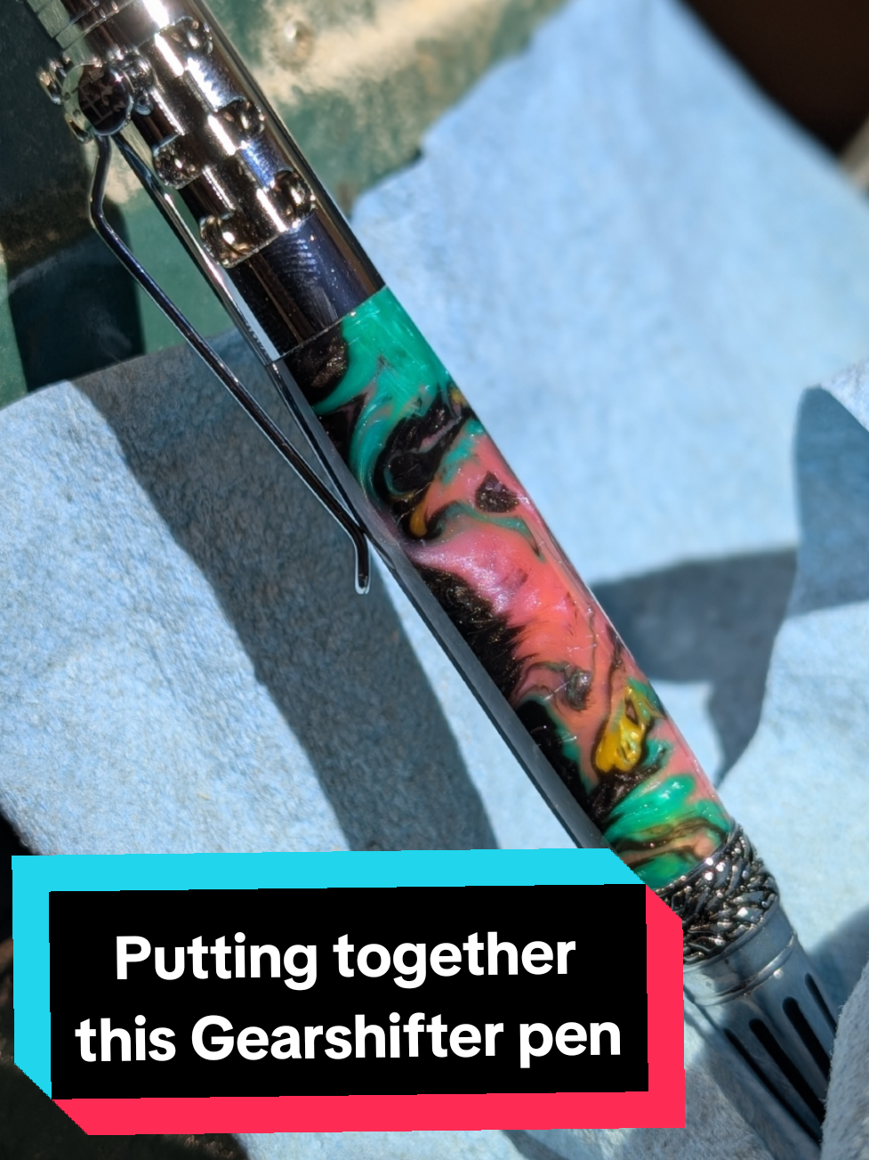 This pen blank turned out beautifully. Just paired it with the kit—what do you think? @Harbor Freight lathe @Rocklerwoodworking gear shifter pen but #Woodworking #woodwork #woodturning #penturning #pens 