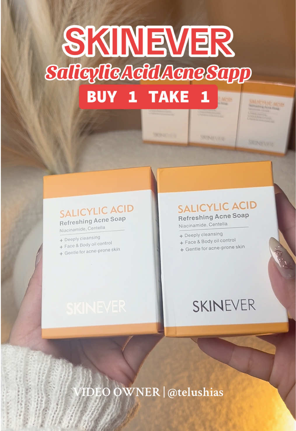 Buy 1 Take 1 | SKINEVER Salicylic Acid Refreshing Acne Soap | Deeply Cleansing | Face & Body Oil Control | Gentle For Acne-prone Skin 80G. @SKINEVER PH #skinever #skineverph #skineversalicylicacid #salicylicacid #acneskincare 